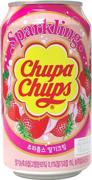 Chupa Chups Drinks Sparkling Soda 345ml น้ำผลไม้ผสมโซดา จูปาจุ๊ปส์ รสสตอร์เบอร์รี่ รสองุ่น รสส้ม 345มล.