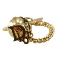 二手 Christian Dior 領帶夾、領帶別針、標誌別針胸針、鍍金、男士。