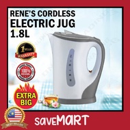 Rene's/Akaashi Electric Cordless Jug Kettle Water Heater 1.8L/Jug Pemanas Air Elektrik