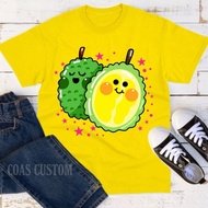 Kids 2D Printed Durian Fruit T-Shirt Cartoon Theme Short Sleeve Ages 2-14