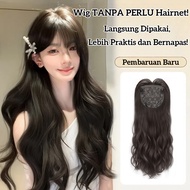 Wig WITHOUT NEED Hairnet korean wig Women's clip wig Long curly Hair clip daily wig clip wig korean 