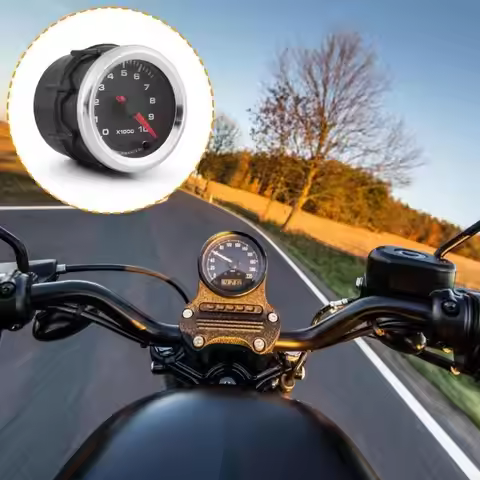 6XDF RPM Tachometer, 2'' 10000 RPM 7 Color LED Shifts Light Tachometer Gauge for 4, 6, 8 Cylinder Ga
