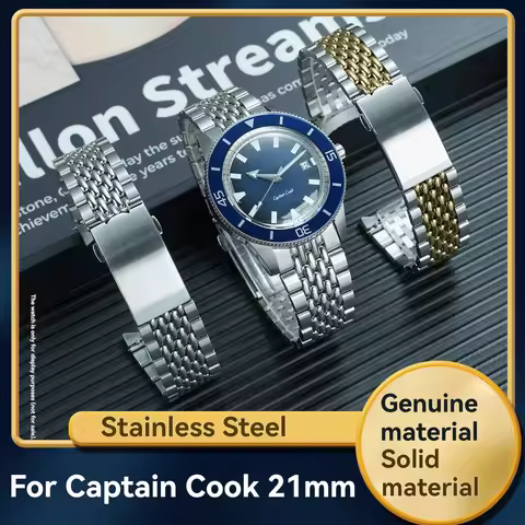 For Rado Captain Cook 21mm Stainless Steel Bracelet, Solid Metal Watch Band Replacement for Men