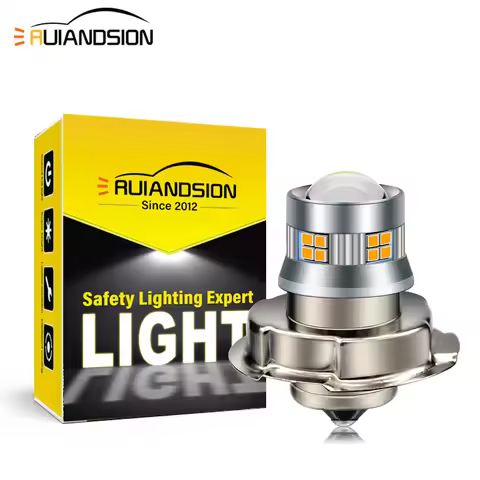 RUIANDSION 1x P26S White Red Moto Scooter Motorbike Moped Light Powerful Universal Motorcycle LED He