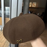 [Beret] Bow Beret Women's Beret Japanese Beret Retro Beret Painter Hat Autumn Winter Beret Sweet Ber