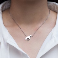 雪納瑞項鍊-狗狗與鑽系列-抗敏醫療鋼