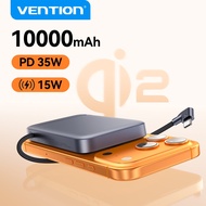 Vention QI2 10000mAh 35W Powerbank Magnetic Wireless Power Bank Fast Charging 15W Max Wireless Built