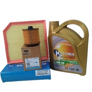 A559# GEELY PROTON X70 1.5 TURBO OIL FILTER + AIR FILTER + KOYOMA 0W20 FULLY SYNTHETIC ENGINE OIL
