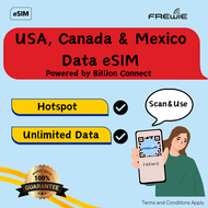 USA Canada & Mexico eSIM Data Roaming | QR Code via Email - By Billion Connect