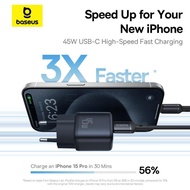 BASEUS PicoGo GaN Fast Charger 1C 45W EU Head Charge Adapter Power Adapter Charger iphone