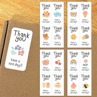 Long Thank You Stickers Coffee Cup Strap Drinks Seal Label B-14 B-17
