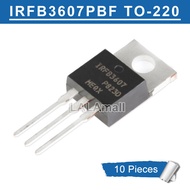 10pcs IRFB3607 TO-220 IRFB3607PBF IRFB 3607 TO-220 N-channel 75V/80A MOSFET Transistor new original 