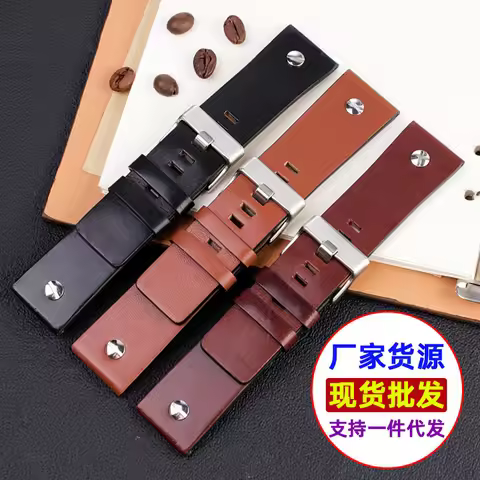 For Deese DZ4290 DZ7395 DZ4344 7413 7257 Large Leather Rivet Watch Band Men