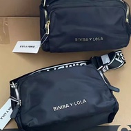 BIMBA Y LOLA 西班牙黑色斜孭袋 手袋 單肩包 包包 旅行 旅遊 斜挎包 防水 百搭 多拉鍊 有內袋 側袋