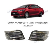 TOYOTA VIOS NCP150  2014 - 2017 TRANSPARENT  ALBINO WHITE LIGHT  TAIL  LAMP