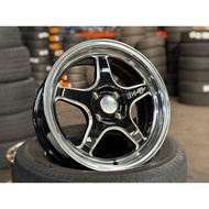 NEW 15X7 ET35 Lenso D1SF Rim (set of 4) Gloss Black & Polished Lip 4X100