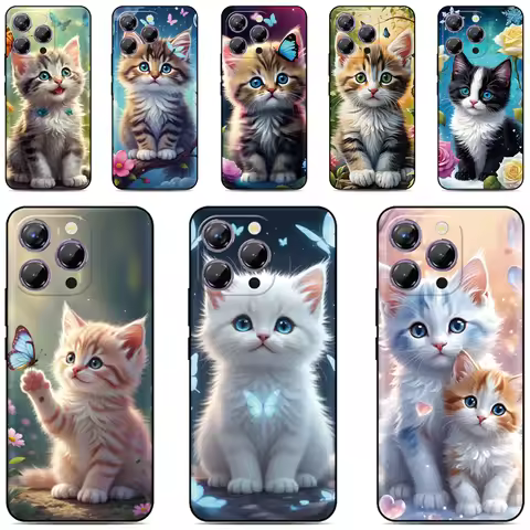 Picture Kitten Case For iPhone 17 16 15 11 Pro Max X 7 8 SE 3 2 iPod Touch 7 6 5 Nothing CMF Phone 1