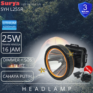 SENTER KEPALA SURYA SYH L255R / HEADLAMP SURYA SYH 255R / SENTER KEPALA L-255R/ 25 WATT TAHAN HINGGA