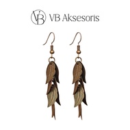 4-Layer Small Leaf Ethnic Earrings