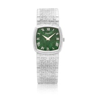 Piaget Piaget (Reference 9231 A6). A white gold manual wristwatch with green hardstone dial. Circa 1