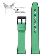 สายรัดนาฬิกาลายพื้นไฮบริด FKM และสายนาฬิกาไฮบริด FKM แบบปลดออกได้อย่างรวดเร็ว18-19-20-21-22-24mm ดีไ