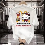 ✨✨White Short Sleeve T-Shirt For Men And Women Summer Trendy Loose Fit Couple Tee (Kks)