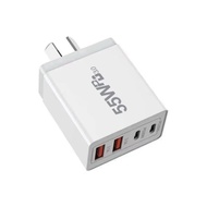 55W AU 2C2A 4-Port USB PD Wall Plug Charger with Type-C Port Mobile Phone Adapter QC 3.0 Fast Charg