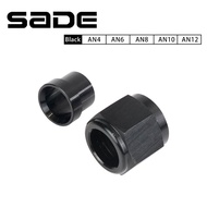 SADE AN4 1/4 AN6 3/8 AN8 1/2 AN10 5/8 AN12 3/4 Straight Hose Fittings 0 Degree Aluminum Adapter Blac