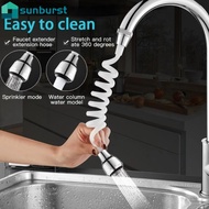 360° Swivel Faucet Lengthen Extender / Sink Faucet Portable Flexible Two-speed Adjustment Telescopic White Spring Hose Extension Tube / Kitchen Bathroom Universal Tap Attachment