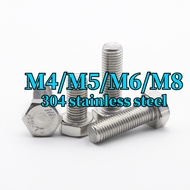 Skru Hex Kepala Kiri 304 Stainless Steel - Left Hand Thread Bolt Luar Reverse DIN 931 M4/M5/M6/M8*L=