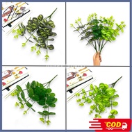 Artificial 7-Branch Dollar Leaves Eucalyptus Leaves/Cheap Plastic Decorative Dollar Leaves (NK-8)