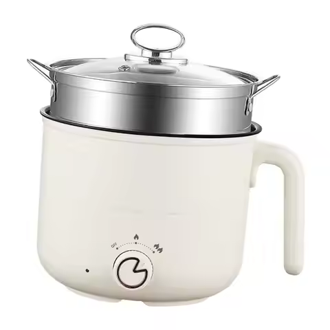 Electric Hot Pot Cooker 1.8L Portable Electric Ramen Cooker Mini Pot Electric Cooker for Oatmeal Ram