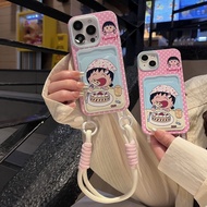 Lanyard Card Holder Cherry Ball Cake Fancy Soft Case hp Oppo C75 C75x Note 60 60x Reno 13F 13 A3 Pro