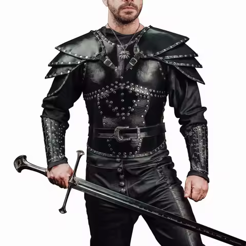 Medieval Viking Knight Shoulder Chest Armor Set Steampunk Breastplate Cuirass Gothic LARP Pauldrons 