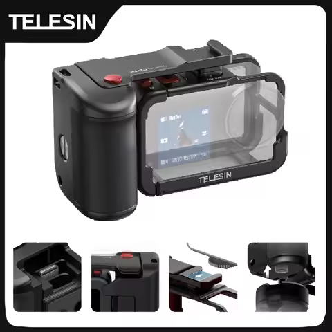 TELESIN StreetGrip Kit For DJI Action 5pro 4 3 Hand Grip Aid Remote Control Aluminum alloy Protectiv