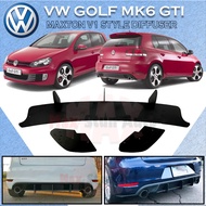 VOLKSWAGEN VW GOLF MK6 GTI REAR DIFFUSER SPLITTER MAXTON DESIGN V1 MATERIAL ACRYLIC BLACK VW GOLF MK