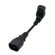 C13 to C14 Elbow Corner Character Computer PDU Power Cord Right Angle Extension Cord Down Bend 0.15M