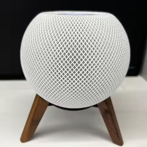 Wood Tripod Holder Wooden Stable Stand For Apple Homepod mini Home pod With Anti-Slip Silicone Pad N
