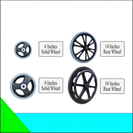 Hospital Wheelchair Solid and Rear Wheel -  6 Inches and 8 Inches (Solid), 14 Inches and 18 Inches (