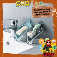️JOERAGAN LAPAK ️ LEAF-SHAPED BANTANG SOAP HOLDER BATHROOM SINK TRANSPARENT PLASTIC MATERIAL
