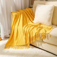 Chenille Solid blanket with tassel sofa blanket air conditioning cover blanket outdoor camping blank