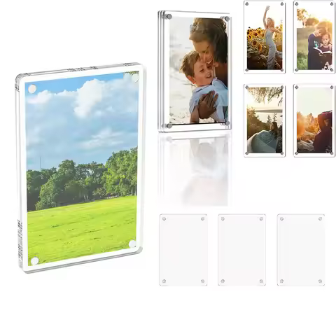 10/20/30Pcs Blank Photo Frame Acrylic Refrigerator Magnetic Frame Mini Magnetic Refrigerator Photo P