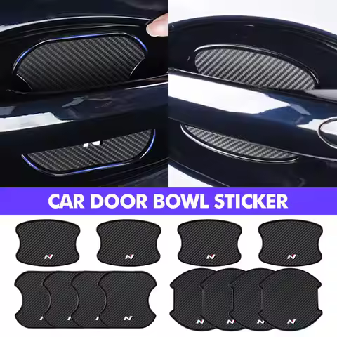 4pcs Car Door Handle Bowl Protection Decals Emblem Sticker Badge For Hyundai N Line Tuscon NX4 I20 I