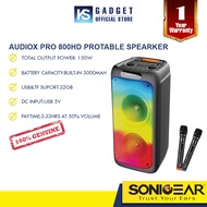 SonicGear Audiox Pro 800HD Bluetooth FM Radio Portable Speaker with 2 Wireless Mic