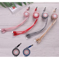 Convenient 3-Head Anti-Tangle Charging Cable - Lightning, Type C And Micro USB