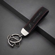 1pcs Simple Car Key Chain Car Emblem Design Suede Key Pendant for Citroen C4 C5 C3 C2 C1 C4L Picasso