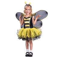 Girls Bee Costume, Deluxe Animal Fancy Dress Outfit with Wings
