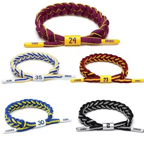 Custom Kobe Bryant James Curry Lrving Star Cheap Woven Sport Wristband Strap Bracelet Wristband Bask