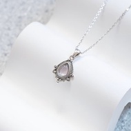 粉晶925純銀巴洛克風格項鍊