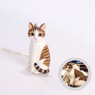 3D Custom cat portraits necklaces - Full body, Custom cat necklaces
